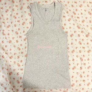 Brandy Melville Light Gray Ribbed Tank Top